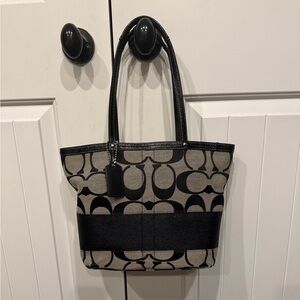 Coach Signature Stripe Tote - Double Strap